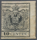 Österreich - Lombardei Und Venetien: 1850/1854, 10 Cent. Schwarz Type III Ungebraucht Mit Originalgu - Lombardije-Venetië