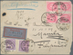 Portugal: 1889, 20r. Rose-carmine Block Of Four And Two Single Stamps 25r. Violet On Registered Cove - Other & Unclassified