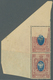 Russland: 1909, 15kop. Purple/blue, Marginal Pair From The Upper Left Corner Of The Sheet, Due To Fo - Cartas & Documentos