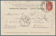 Russische Post In China: 1904/15, TPO Railway On Ppc (4): Single Circle "postal Vagon 261 19-I-04" A - China