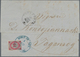 Russische Post In Der Levante - Staatspost: 1872, 10 K Carmine/green, Horizontally Laid Paper, Tied - Turkish Empire