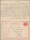 Schweden - Ganzsachen: 1883 Postal Stationery Double Card 10+10 øre Red Used From Upsala To Frankfur - Postwaardestukken