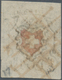 Schweiz: 1850 Poste Locale 2½ Rp. Schwarz/rot Mit KE, Type 16, Entwertet Mit Gekreuzten Tintenstrich - Used Stamps