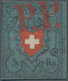 Schweiz: 1850, Rayon I, 5 Rp. Schwarz/rot Auf Dunkelblau Mit Kreuzeinfassung, Type 24, Farbfrisches - Used Stamps