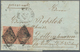 Schweiz: 1855 Strubel 15 Rp. Rötlichkarmin, Waagerechtes Paar Als 30 Rp.-Frankatur Auf Kleiner Faltb - Used Stamps