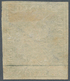 Schweiz: 1854, 40 Rp Gelboliv Sitzende Helvetia Mit Blauer Tintenentwertung, Farbfrisch, Dreiseitig - Used Stamps