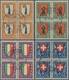 Schweiz: 1923 Pro Juventute: Kompletter Satz In Zentrisch Gestempelten Vierblocks, In Guter Erhaltun - Used Stamps