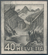 Schweiz: 1936, Freimarken Landschaften, 40 Rp. Säntis Als Ungezähntes Vorlagestück In Leicht Abweich - Used Stamps