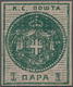 Serbien: 1866. Newspaper. State Arms. Third Printing. 1 P Green And Deep Rose, Imperforated, Version - Serbia