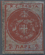 Serbien: 1866. Newspaper. State Arms. 2 P Chocolate On Lavender, Imperforated, Thin, Hard Surface-co - Serbia