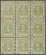 Serbien: 1866. Prince Michael. 1p Olive Green, Perf 9 1/2, Wove Paper. Fine Mint Block Of Nine (some - Servië