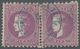 Serbien: 1876. Prince Milan. Fourth Printing. 40 P Mauve, Perf. L 9 1/2 X 12. Two Single Examples Jo - Serbia