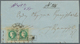 Serbien: 1877, 50pa. Green, Perf. 9½:12, Two Copies (some Toning) On Registered Lettersheet With Ful - Servië