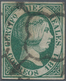 Spanien: 1851, Isabella II With Diadem 10 Reales Green With Black Cancel, Fresh Colour And Wide Marg - Other & Unclassified