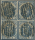 Spanien: 1854, Coat Of Arms 1 R On Thin White Paper In A Block Of Four Tied By Barr-cancles, Fresh C - Otros & Sin Clasificación