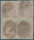 Spanien: 1854, 2 R Vermilion In Block Of Four, Cancelled With Black Grid-postmark, Signed, Attractiv - Other & Unclassified