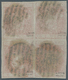 Spanien: 1854, 2 R Vermilion In Block Of Four, Cancelled With Black Grid-postmark, Signed, Attractiv - Andere & Zonder Classificatie