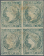 Spanien: 1856, 1r. Greenish Blue, Used Block Of Four, Deep Colour And Close To Full Margins. Edifil - Andere & Zonder Classificatie