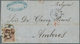 Spanien: 1866, 19 Cuartos Brown Tied "43" To Entire Folded Letter From "SATANDER 21 JUN 66" To Antwe - Other & Unclassified