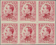 Spanien: 1930, King Alfonso XIII. Definitive 40c. Imperforate COLOUR PROOF In Carmine-red Block Of S - Other & Unclassified