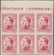 Spanien: 1930, King Alfonso XIII. Definitive 40c. Imperforate COLOUR PROOF In Carmine-red Block Of S - Other & Unclassified