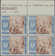 Spanien: 1940, Virgen De Pilar, 10pts.+4pts. Blue/brown, Top Marginal Block Of Four (vertically Slig - Andere & Zonder Classificatie