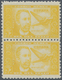 Spanien: 1944, Airmail Stamp 5pts. "Dr.Thebussem", Color Variety "yellow", Vertical Pair, Unmounted - Andere & Zonder Classificatie