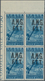 Triest - Zone A: 1947, Telegraphy Airmail Stamp 35l. Dark Blue With MISPLACED OVERPRINT ‚A.M.G./F.T. - Mint/hinged
