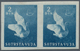 Triest - Zone B: 1951, 2 Din Bright Blue "goose", IMPERFORATED Horizontal Pair, Mint With Original G - Mint/hinged