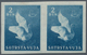 Triest - Zone B: 1951, 2 Din Bright Blue "goose", IMPERFORATED Horizontal Pair, Mint With Original G - Ongebruikt