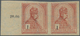 Ungarn: 1900, 1 Kr King Franz Josef Red With Black Digitals, Horizontal Pair, Inperforated, From The - Brieven En Documenten
