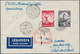 Ungarn: 1936. Ungarn/1. NAF 1936. 3 Gr. Privatbrief Mit Flugmarken Via Frankfurt "c" Nach New York. - Covers & Documents