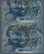 Ungarn: 1955, Hungarian Poets, 1 Ft Blue, Imperforated Vertical Pair With Additional INVERTED Printi - Covers & Documents