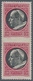 Vatikan: 1945, 1,50 L Carmine/black, Vertical Pair, Horizontally Imperforated Center, VF Mint Never - Other & Unclassified