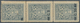 Vatikan: 1945, 20 C On 5 C Slate-grey, Vertical Strip Of 3 With Partially Omitted Overprints, Upper - Otros & Sin Clasificación