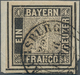 Bayern - Marken Und Briefe: 1849, SCHWARZER EINSER 1 Kreuzer Schwarz, Platte 1, Geschnitten, Unten M - Altri & Non Classificati