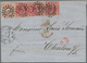 Bayern - Marken Und Briefe: 1862/1867, 3 X 3 Kr Karmin "Quadratausgabe" Zusammen Mit 3 Kr Karminrosa - Other & Unclassified