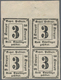 Bayern - Portomarken: 1862, 3 Kr Schwarz, Ungezähnter Viererblock Vom Oberrand, Rechte Untere Marke - Autres & Non Classés
