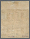 Bayern - Portomarken: 1862, 3 Kr Schwarz, Ungezähnter Viererblock Vom Oberrand, Rechte Untere Marke - Other & Unclassified