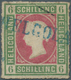 Helgoland - Marken Und Briefe: 1867, 6 S Dunkelgraugrün/lilarosa, Durchstochen Mit Besserem Blauem L - Héligoland