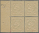 Helgoland - Marken Und Briefe: 869, QV ½ Schilling Im POSTFRISCHEN LUXUS-VIERERBLOCK Auf Dickem Papi - Héligoland