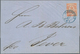 Oldenburg - Marken Und Briefe: 1861, 2 Gr Rot Glasklar Entwertet Mit Blauem K2 OLDENBURG Auf Faltbri - Oldenbourg