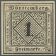 Württemberg - Marken Und Briefe: 1851, Ziffern 1 Kr. Schwarz Auf Gelbweiß In Type II Ungebraucht Ohn - Otros & Sin Clasificación