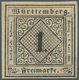 Württemberg - Marken Und Briefe: 1851, Ziffern 1 Kr. Schwarz Auf Gelbweiß In Type II Ungebraucht Ohn - Sonstige & Ohne Zuordnung