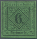 Württemberg - Marken Und Briefe: 1851, Ziffern 6 Kr. Schwarz Auf Blaugrün In Type III Ungebraucht Mi - Other & Unclassified
