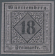 Württemberg - Marken Und Briefe: 1851, Ziffern 18 Kr. Schwarz Auf Mattblauviolett In Type I Ungebrau - Other & Unclassified