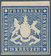 Württemberg - Marken Und Briefe: 1859, Wappen 18 Kr. Dunkelblau Ohne Seidenfaden, Ungebraucht Mit Vo - Other & Unclassified