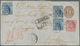 Württemberg - Marken Und Briefe: 1869 Ovalausgabe 3x7 Kr. Blau+3 Kr. Rosa Auf GA-Umschlag 9 Kr. Von - Other & Unclassified