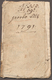 Württemberg - Besonderheiten: „Porto Buch 1791” (Jan.-Dez.) Der Poststation ILSFELD Mit Hochinteress - Autres & Non Classés