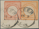 Deutsches Reich - Brustschild: 1872, Kleiner Schild ½ Gr Ziegelrot + Großer Schild ½ Gr Orange Auf B - Ungebraucht